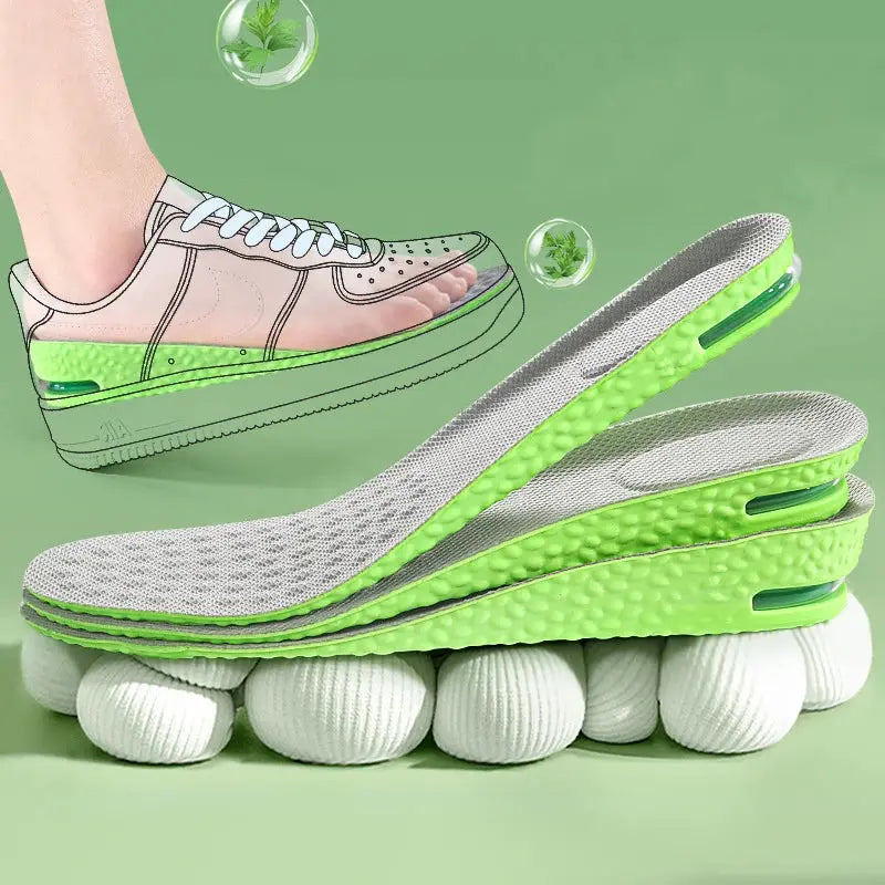 Air Cushion Height Increase Insoles Breathable Shock Absorbing Insoles For Men Women Sports Shoes