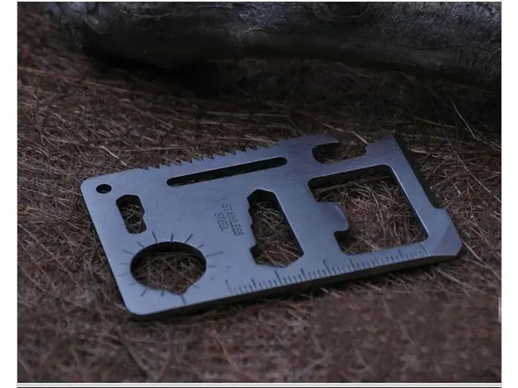 Simples Market stainless steel wallet card knife EDC multitool with saw-edge and cutouts