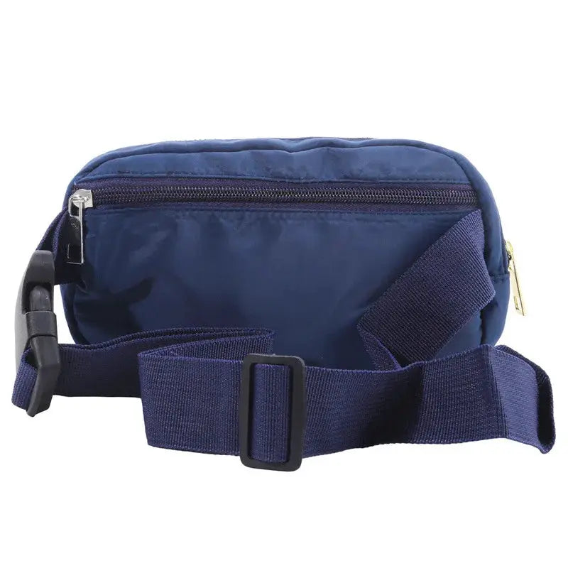 Fanny pack navy blue waist bag with adjustable strap and zip pocket