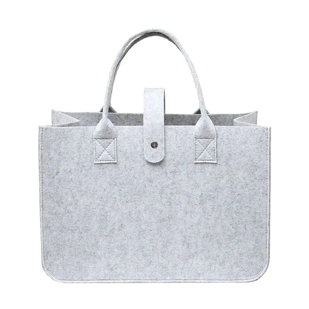 Simples Market felt mummy bag; light gray, portable large-capacity shoulder tote.