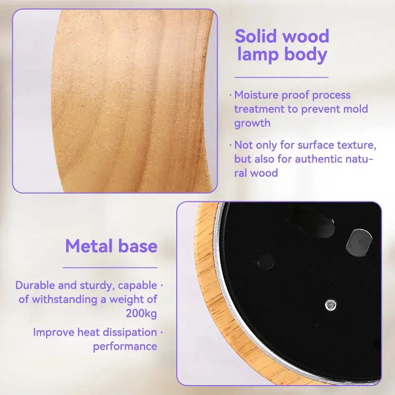 GX53 downlight wooden ceiling lamp by Simples Market; solid wood body with metal base.