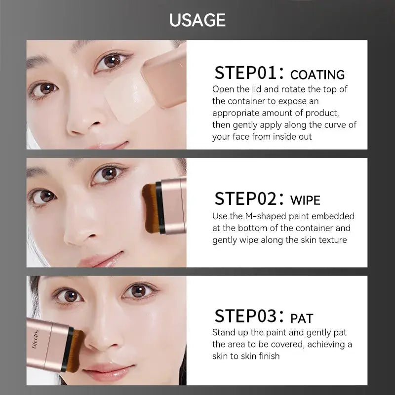 LumaDerm Light And Moist Hydrating Foundation For Natural Looking Hydration Waterproof With Rotating Brush