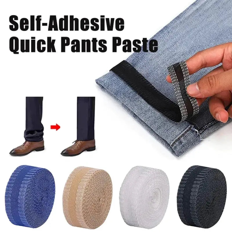 One To Five Meters Self Adhesive Pants Hem Tape For Jeans And Trousers Iron On Hemming DIY Sewing Fabric Repair