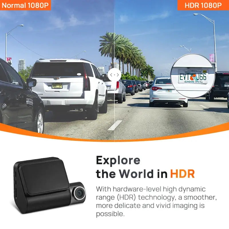 70mai A200 dash cam by Simples Market; dual-channel, 1080P HDR, 2-inch IPS display, parking monitor