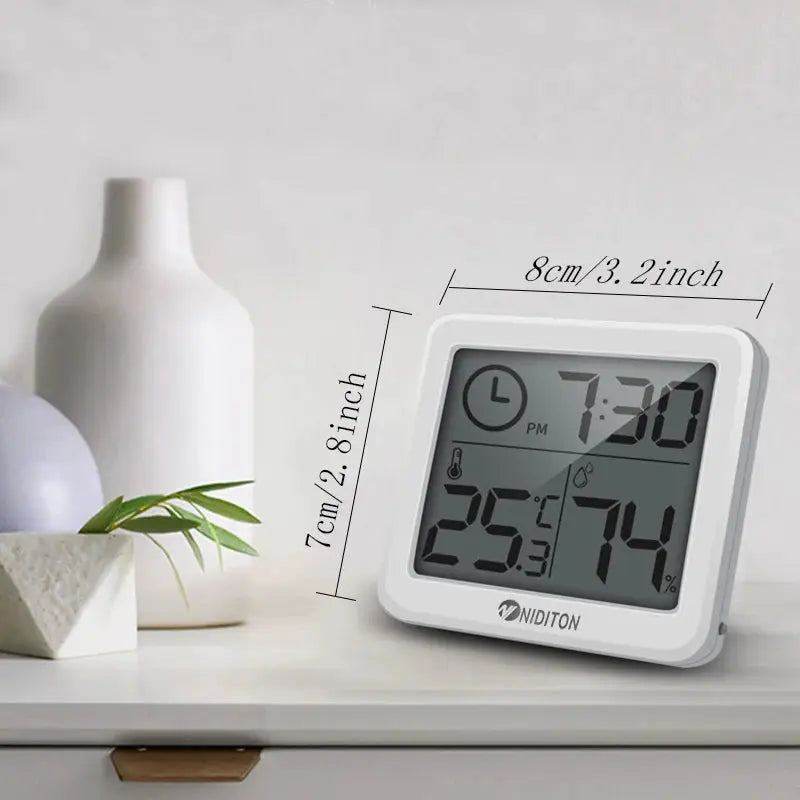 NIDITON Digital Clock Desk Clock With Temperature And Humidity Wall Clock For Home Office Kitchen Decor