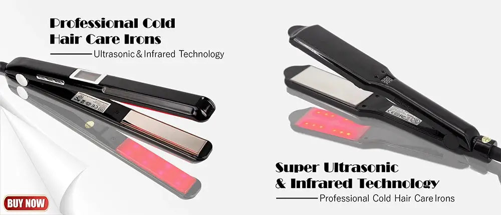 Steam hair straightener by Simples Market, ceramic vapor flat iron with black body and pink heating plates, 4 irons shown