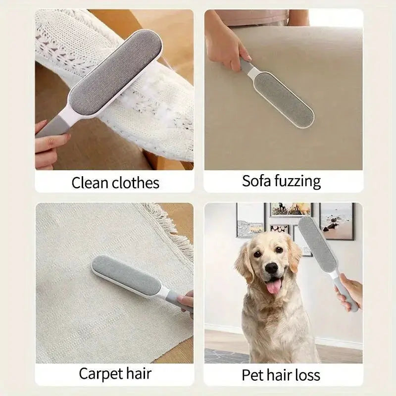 Double-Sided Pet Hair Remover Lint Brush Manual Electrostatic Sticky For Clothing Sofa Furniture Carpet Cleaning