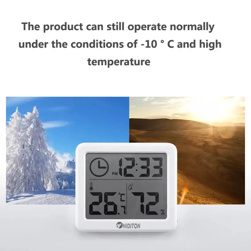 NIDITON Digital Clock Desk Clock With Temperature And Humidity Wall Clock For Home Office Kitchen Decor