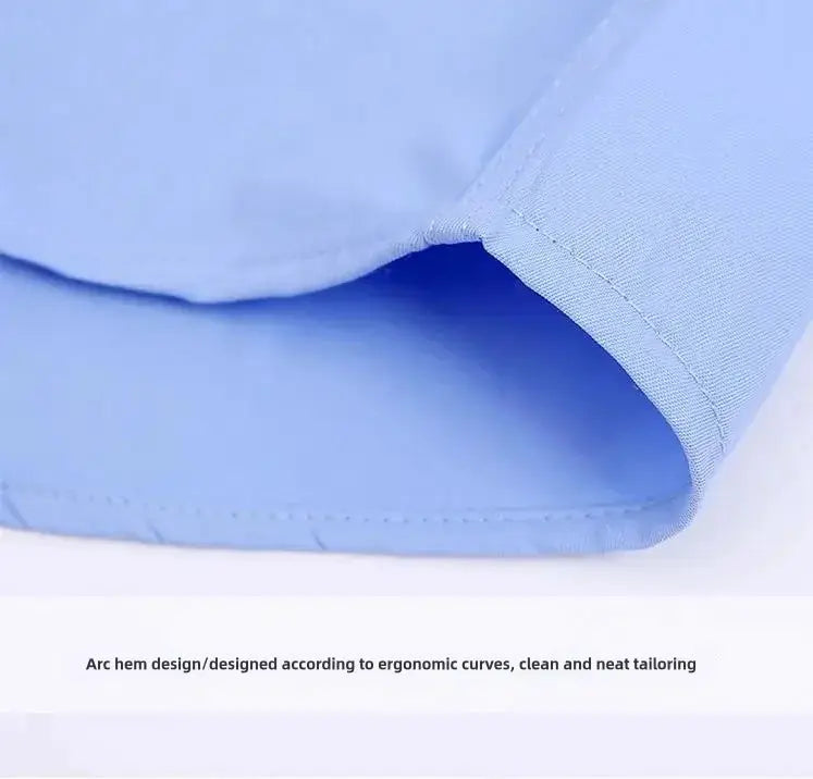 Men's light-blue long-sleeve shirt cuff with neat stitching, Simples Market