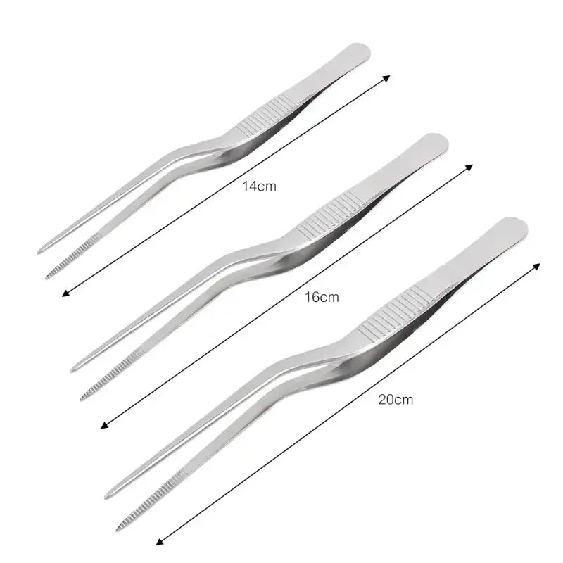 Stainless Steel Kitchen Tweezer Utensil For BBQ Grilling And Food Handling Clip Portable For Picnic Cooking