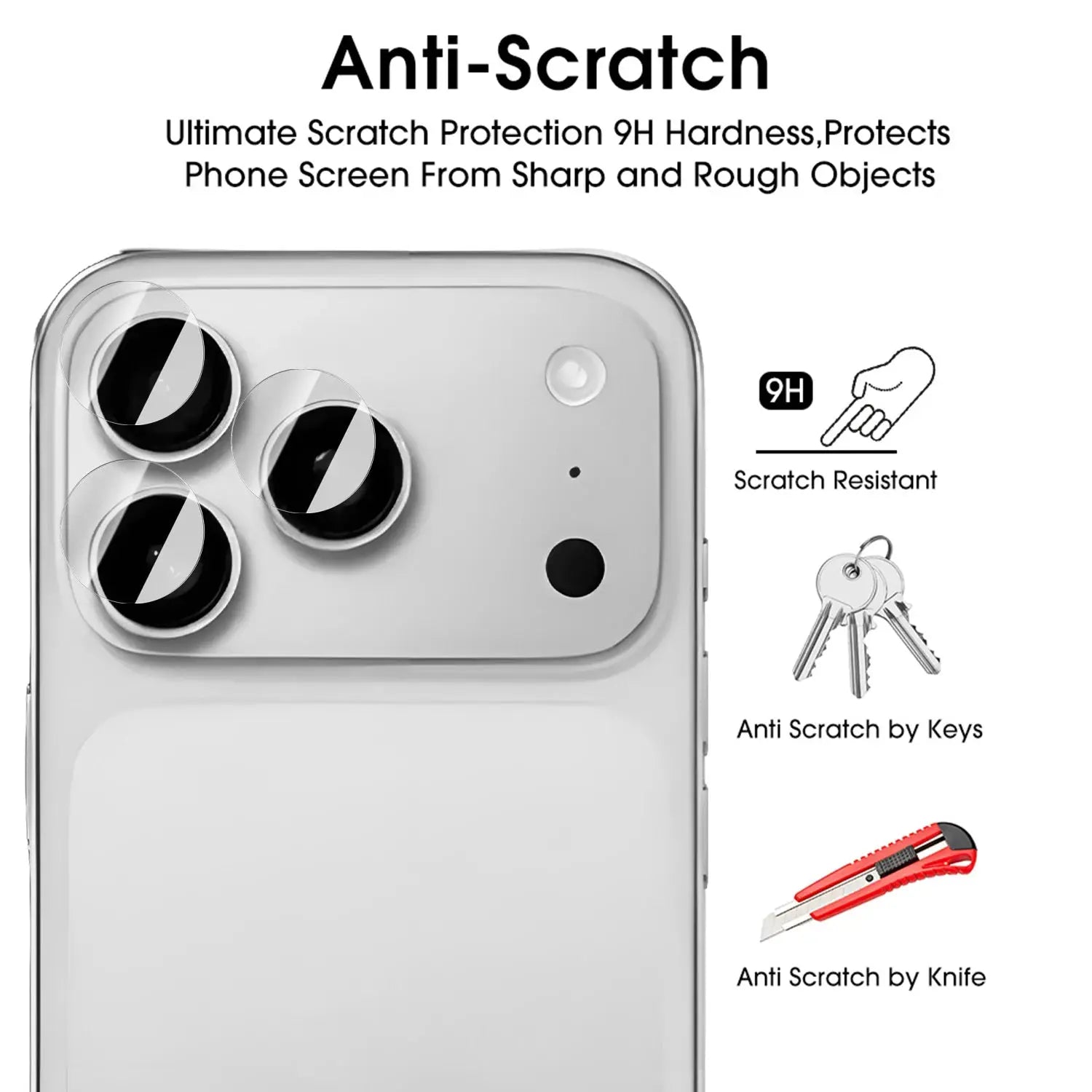 Camera lens tempered glass protector for iPhone 17 Pro Max/17 Air (1–5 sets); clear 9H anti-scratch film Simples Market