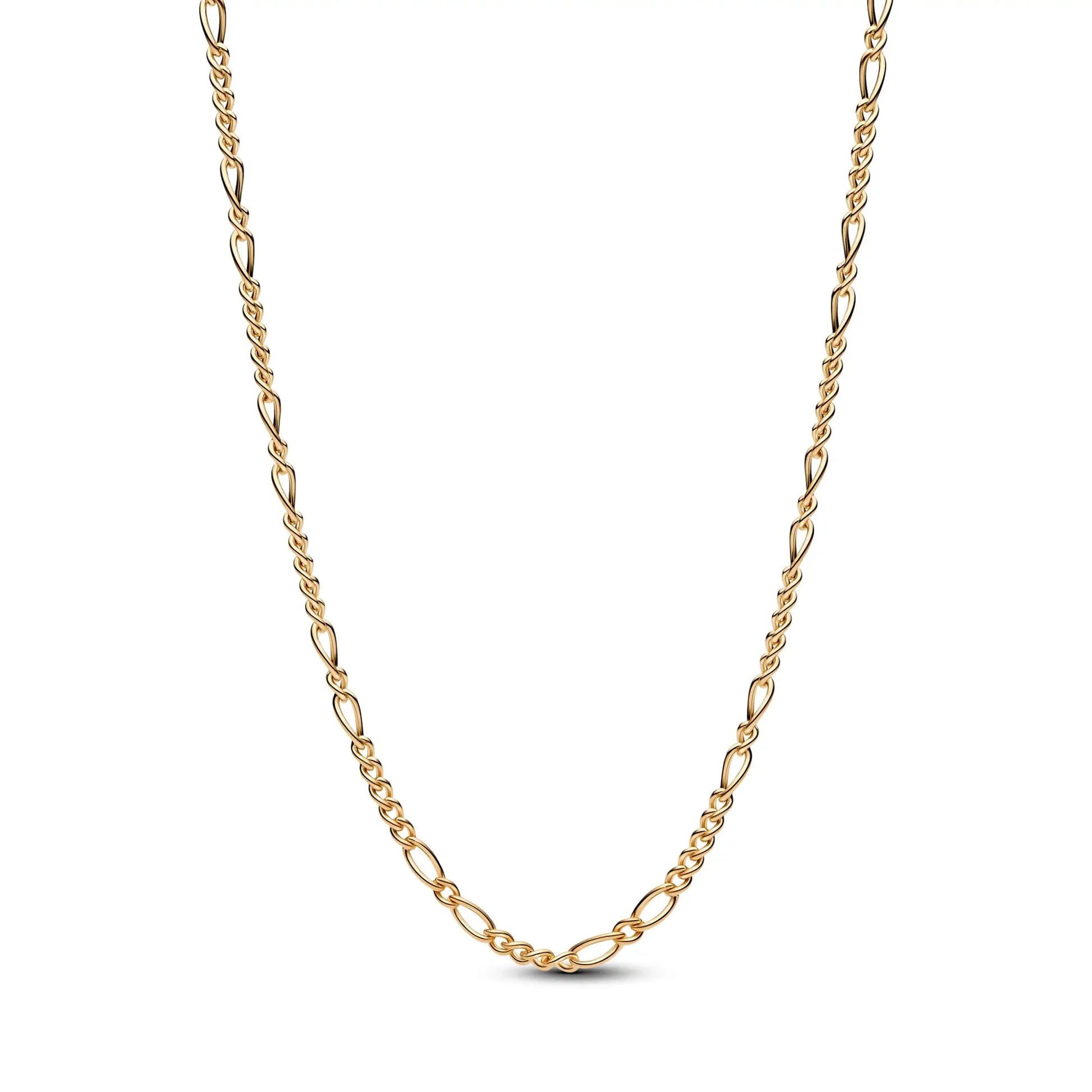 Three gold-tone rope chain necklaces with twisted links