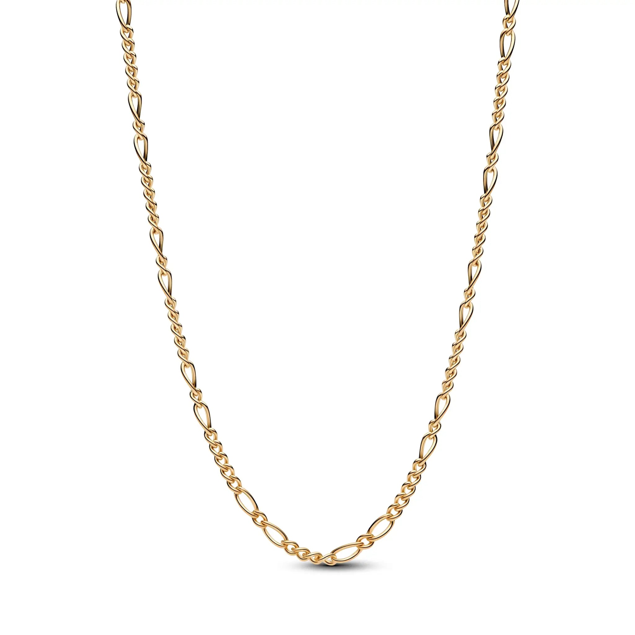 Three gold-tone rope chain necklaces with twisted links