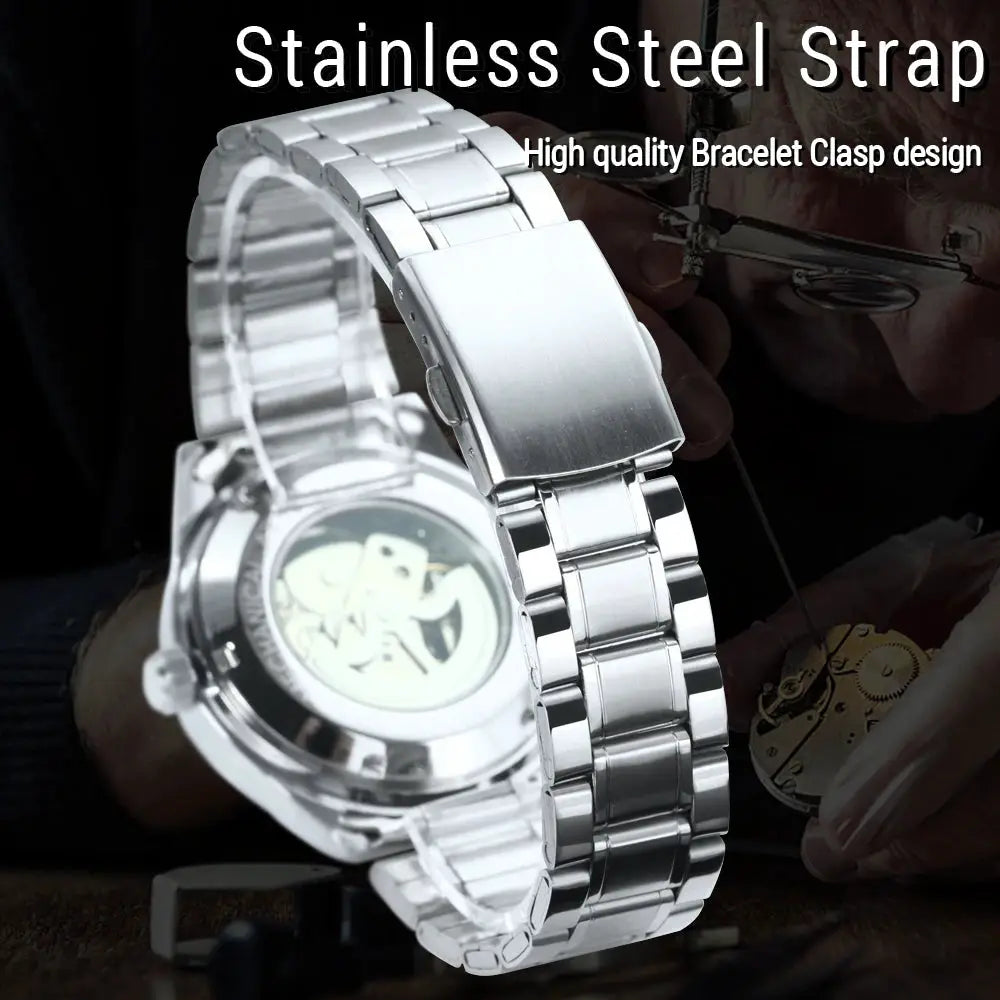 WINNER men's stainless steel bracelet automatic watch by Simples Market
