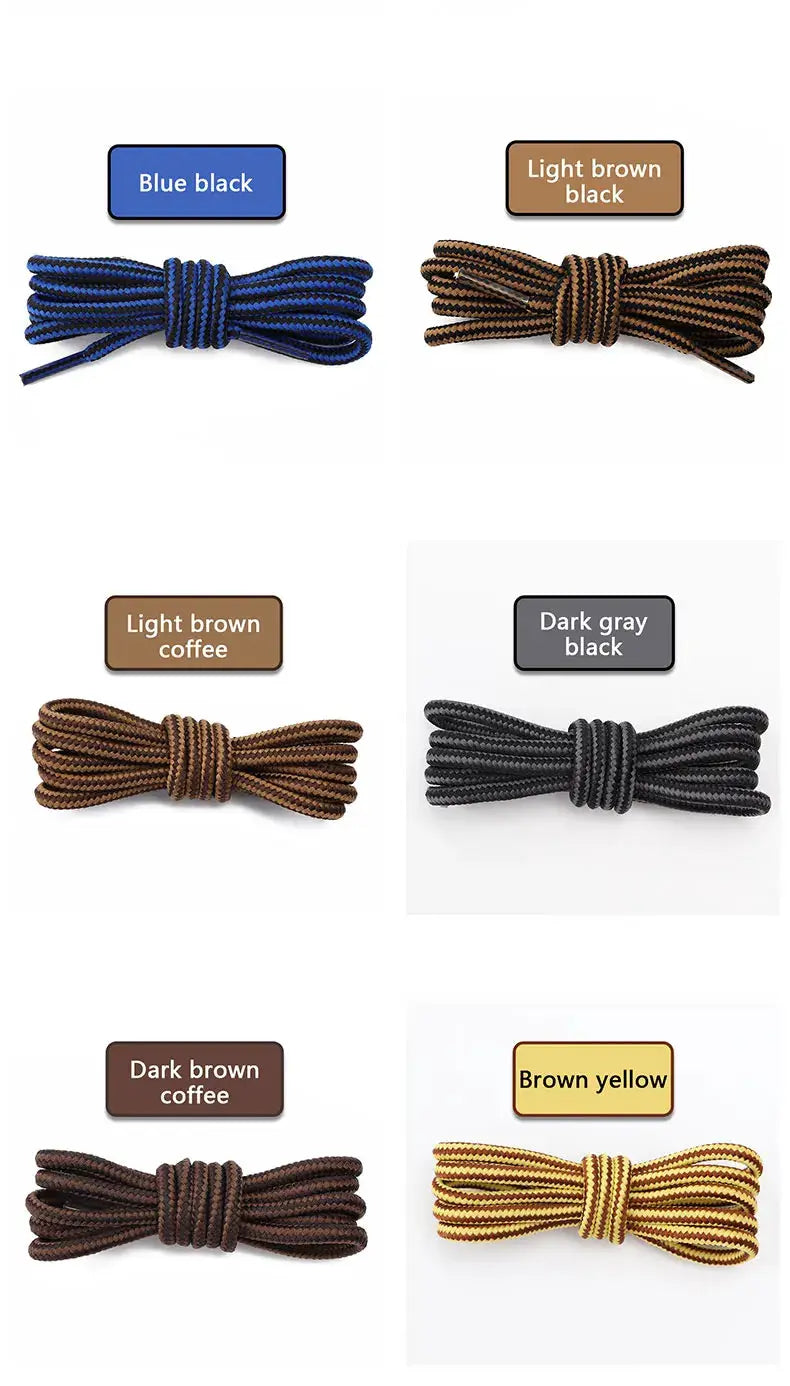 Round cotton shoelaces, striped double color, 6 colorways in 70–150 cm, Simples Market