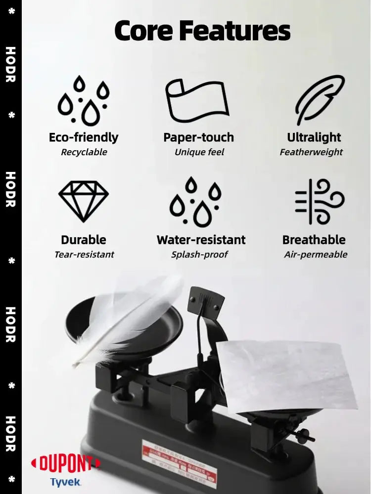 HODR GEAR Tyvek insulated food pouch; ultralight, tear-resistant, water-resistant with DuPont Tyvek branding