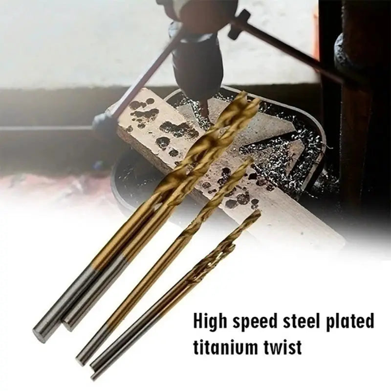 Titanium Coated Drill Bits HSS High Speed Steel Set 100 Piece or 50 Piece Sizes 1mm 1.5mm 2mm 2.5mm 3mm