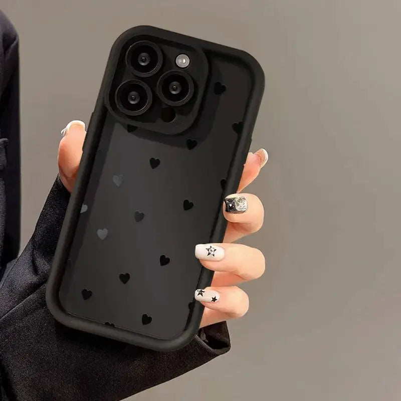 Love Heart IPhone Case Soft TPU Silicone Shockproof Protective Cover With Full Coverage