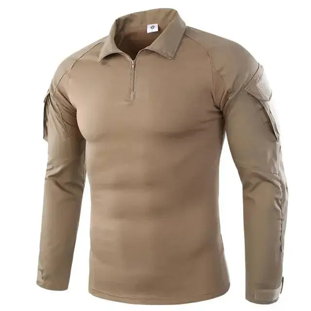 Mens Camouflage Long Sleeve Tactical Shirt For Outdoor Hiking Hunting And Climbing Army Military Style