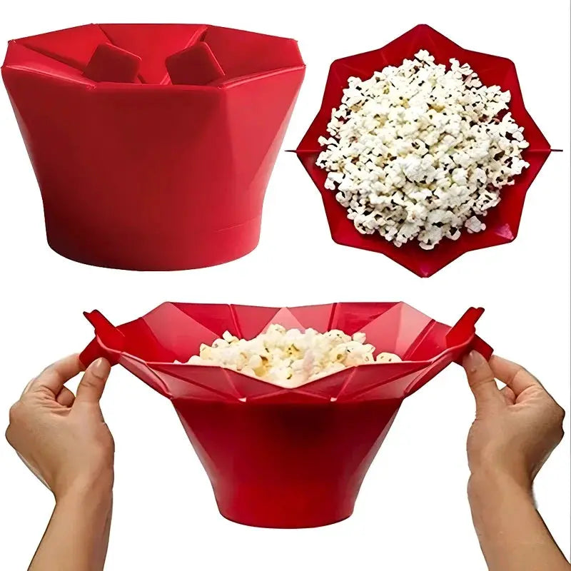 Foldable Silicone Popcorn Bowl Collapsible Microwave Safe Mess Free DIY Popcorn Maker Kitchen Tool