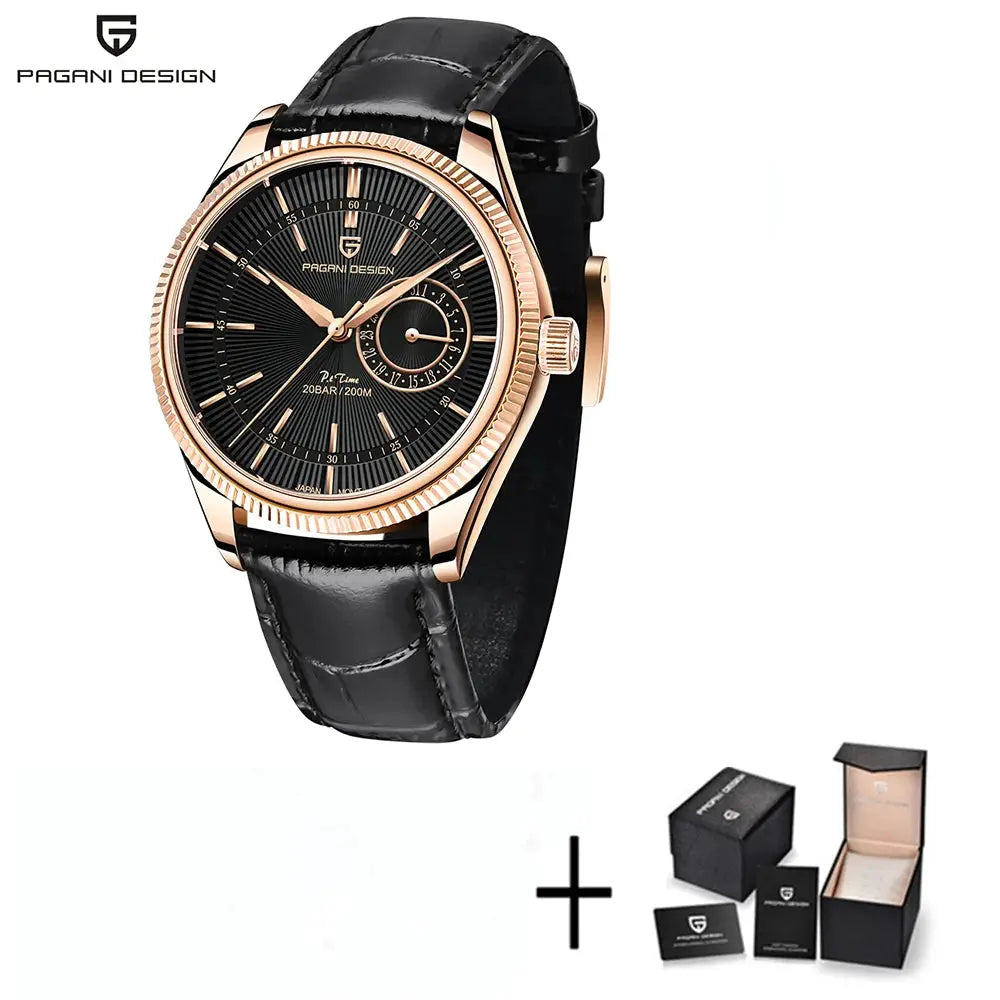 Pagani Design Men Quartz Wristwatch Luxury Sapphire Crystal Diver Watch 200m Water Resistant Date Display Business Style