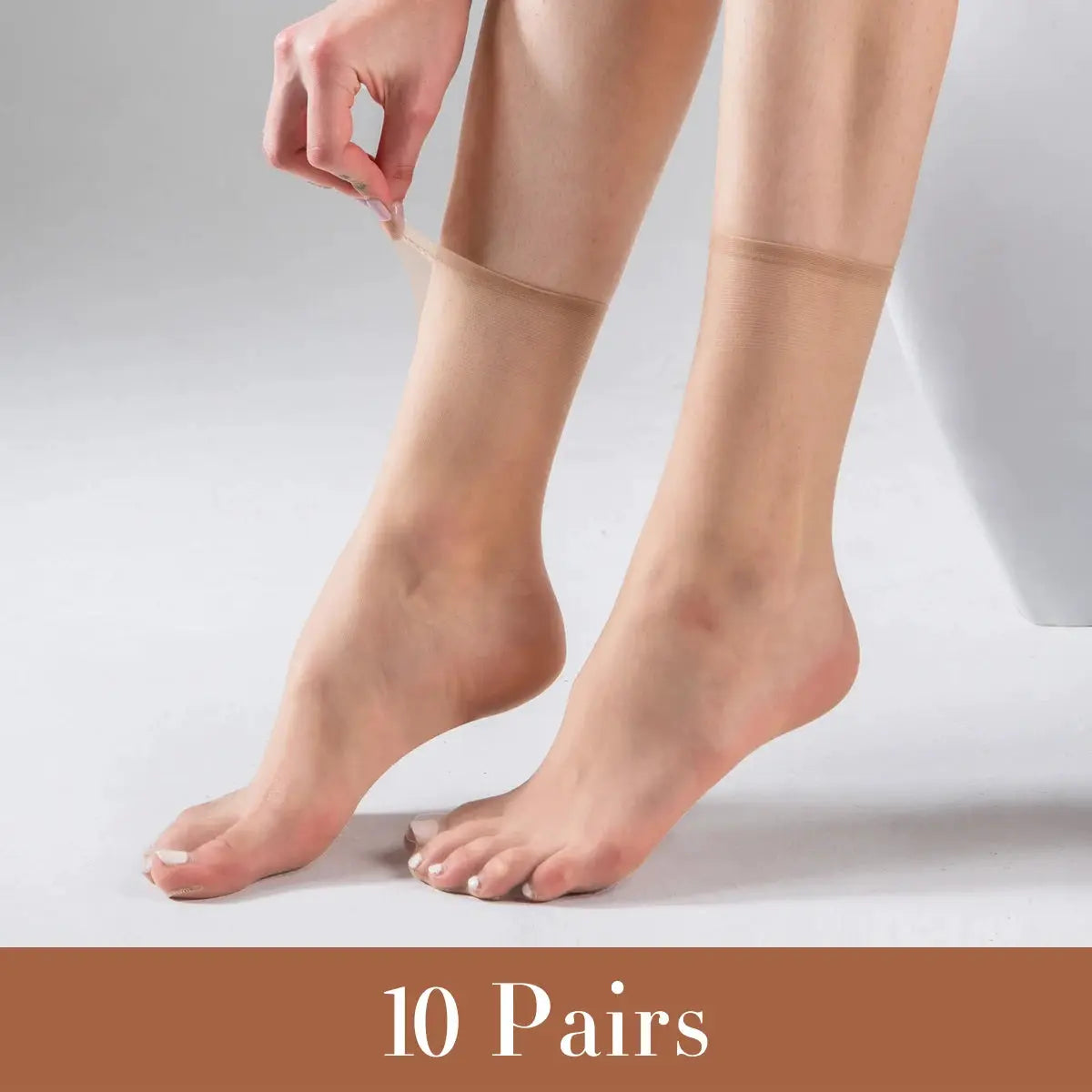 SilkSoft Ultra Thin Sheer Invisible Socks For Women 10 Pairs Breathable Elastane Nylon Blend Comfort