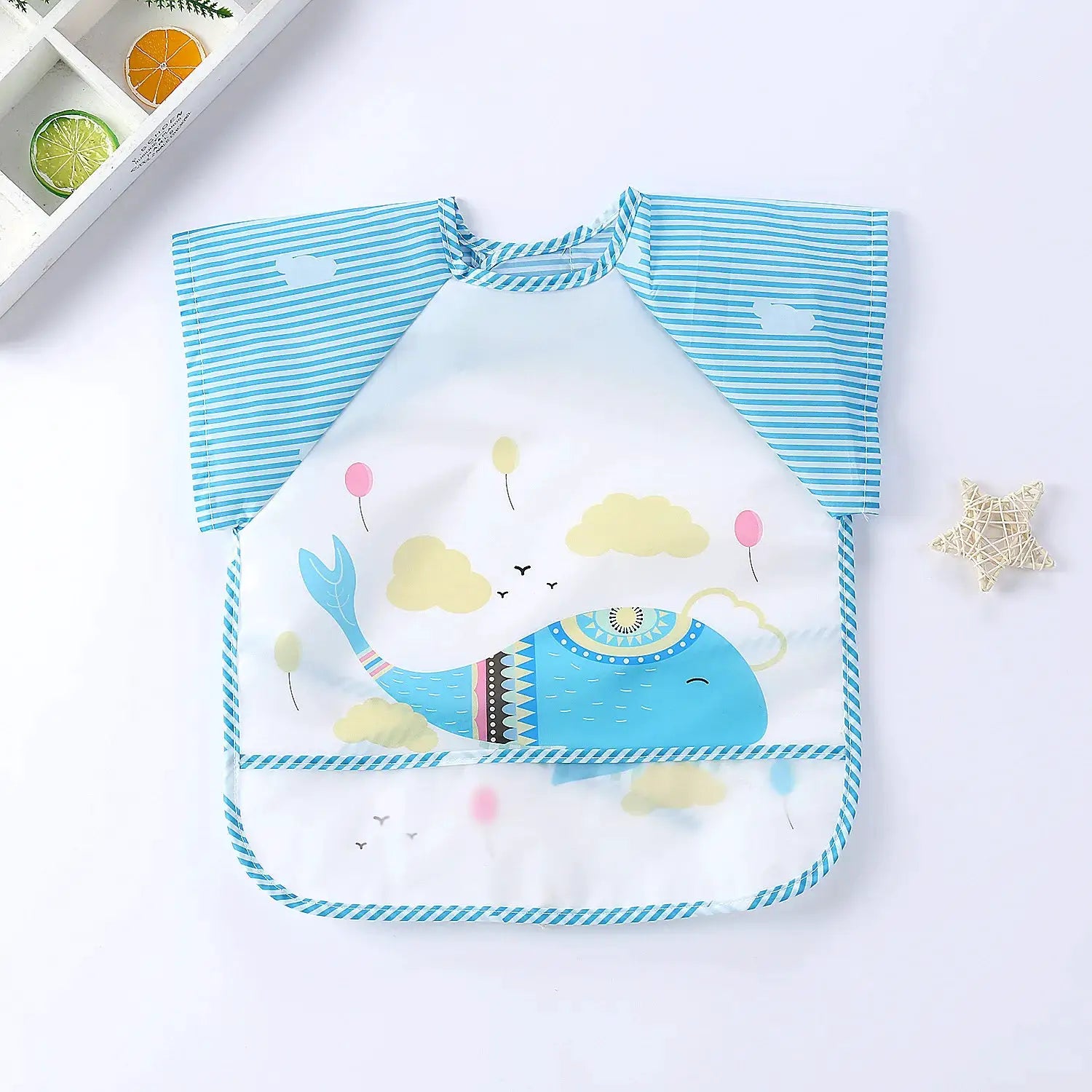 Waterproof EVA Full Sleeve Baby Bibs For Kids Long Sleeve Feeding Smock Apron Eating Breastplate Infant Clothing