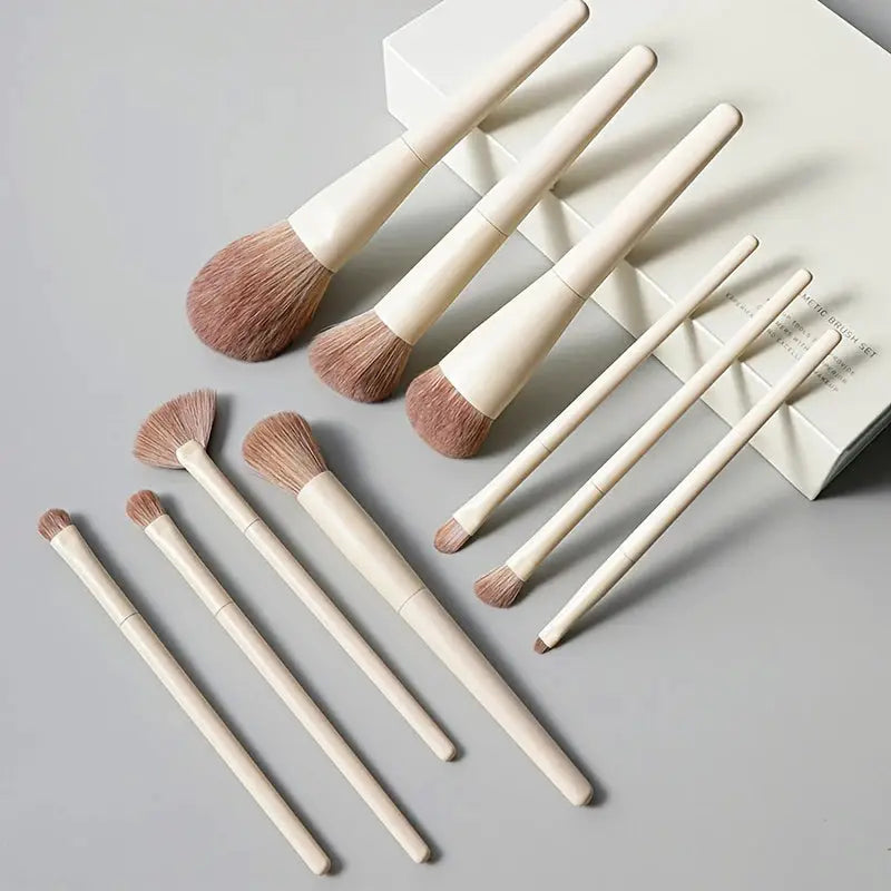 GlamourGlow 13 Piece Makeup Brush Set Soft Nylon Bristles for Flawless Eye Shadow Foundation and Blush