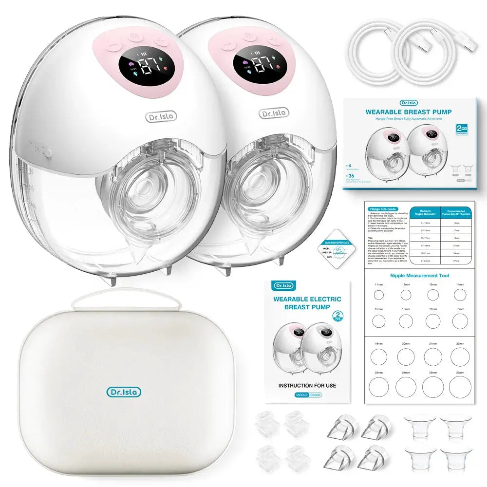MAMIJOY Wearable Electric Breast Pump 2 Pack 4 Modes 36 Suction Levels Silent Leakproof Hands Free Breastfeeding EB50