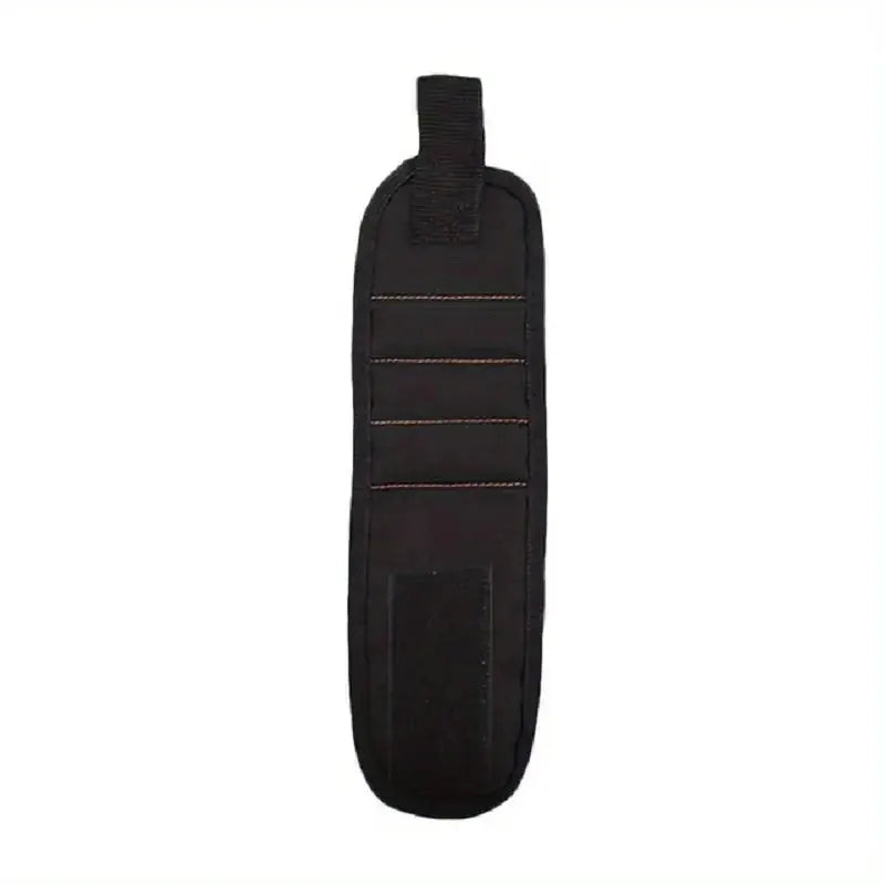 Magnetic tool wristband by Simples Market, black fabric with five nail pockets and strong magnetic hold