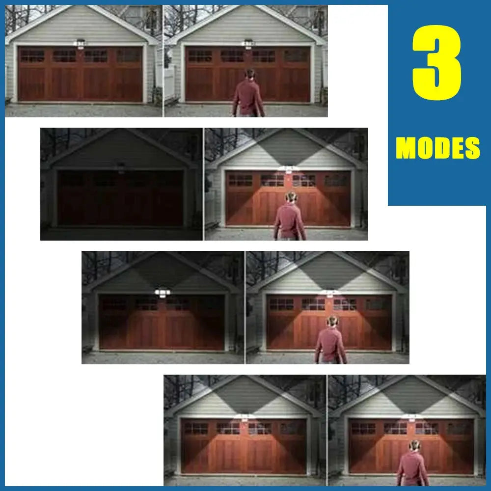 1 Pack Outdoor Motion Sensor Lamp 4 Head Solar Powered Flood Light 122 LED 3000 Lumens 270 Degree Range