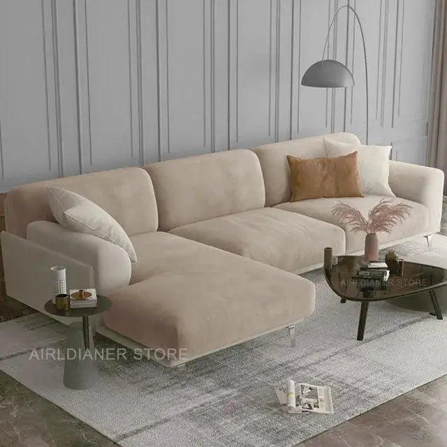 Simples Market Luxury Soft Velvet Sofa Seat Cover in beige, elastic protector for living room sofas