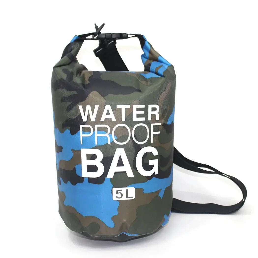 Simples Market waterproof dry bag, camouflage print, 5L with shoulder strap