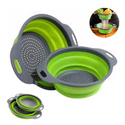 Silicone Vegetable And Fruit Cleaning Drainage Basket Foldable Kitchen Gadget For Washing And Draining