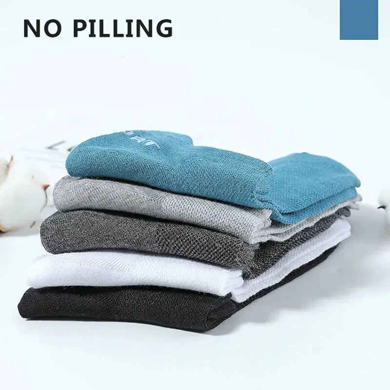 Men's Summer Thin Mesh Breathable Polyester Sports Socks 5 10 20 Pairs Sweat Absorbing Short Socks For Active Wear
