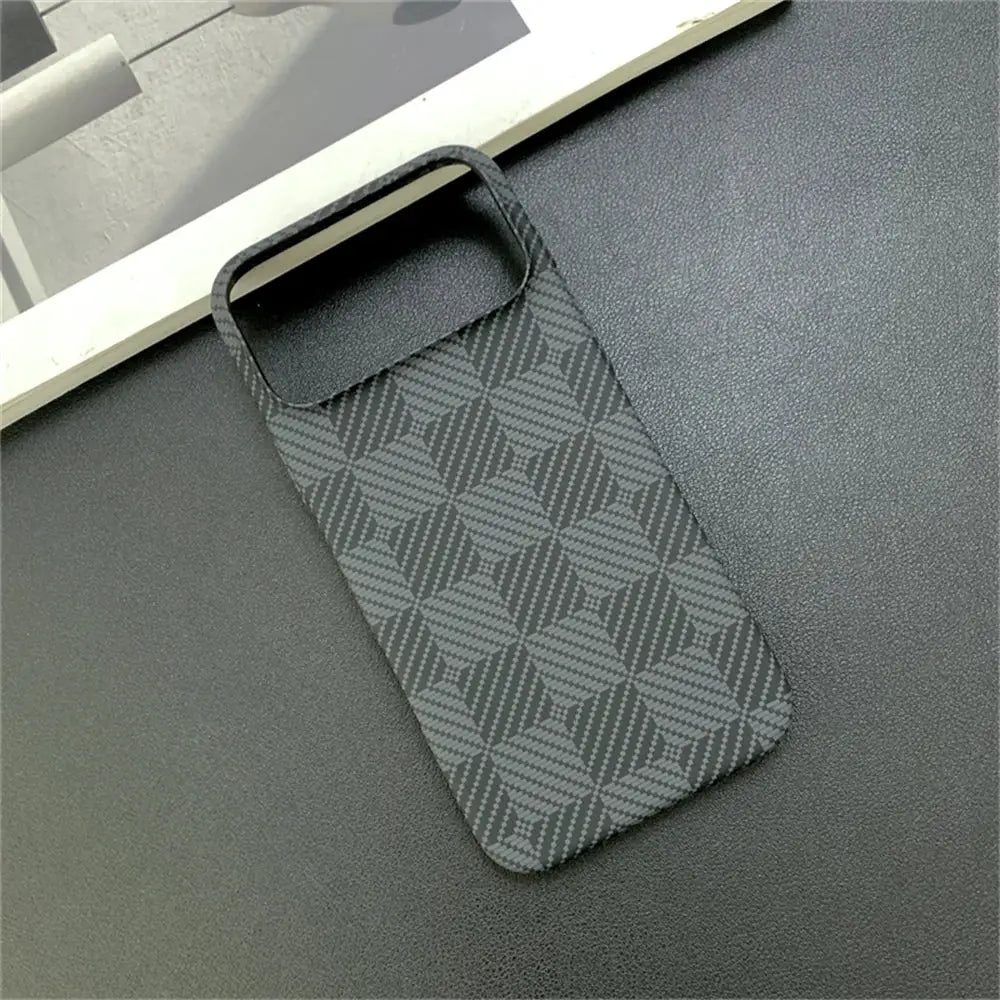 LuxCarbon Slim Carbon Fiber Case For iPhone 17 Pro Max 16 15 14 13 Shockproof Matte Bumper