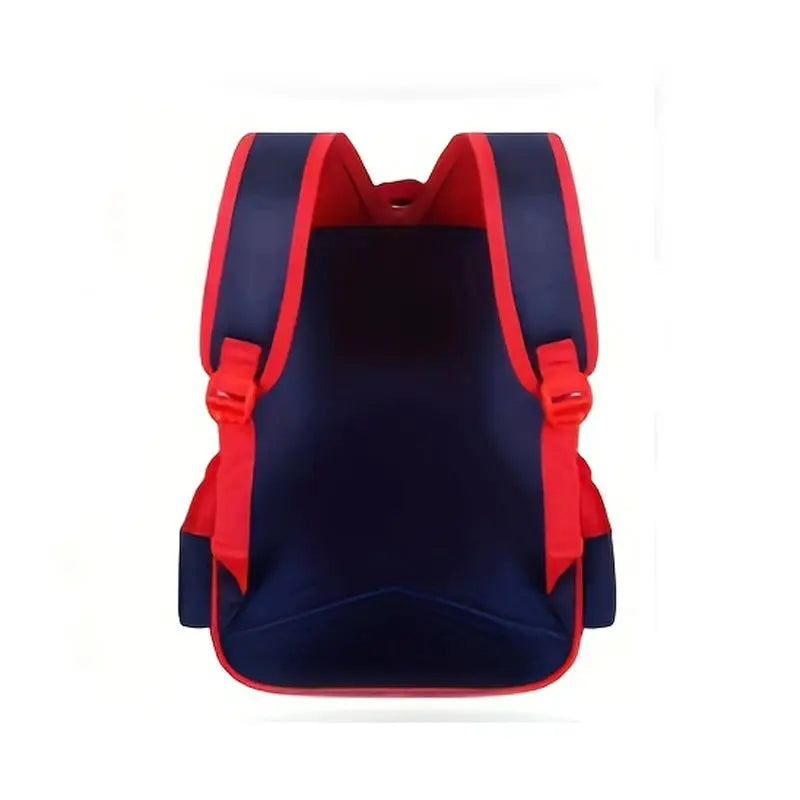 3D car backpack for kids by Simples Market, waterproof red and navy blue
