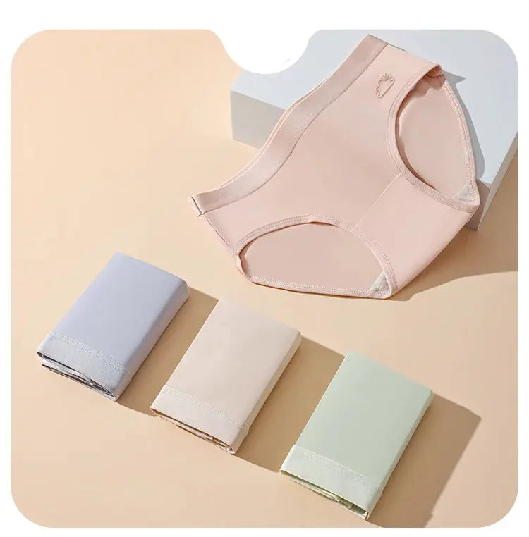 7-pack cotton women's panties, breathable low-rise briefs in pastel colors