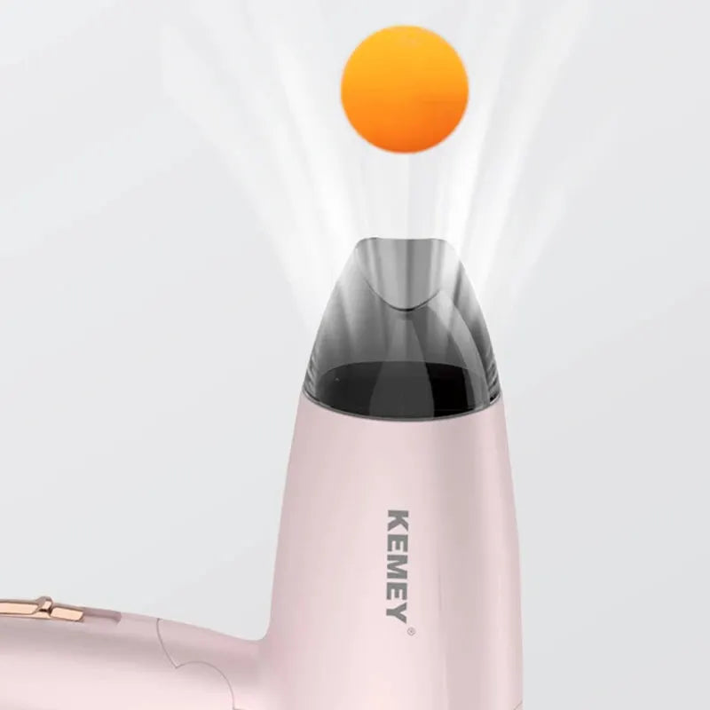 Kemei portable hair dryer pink with foldable handle