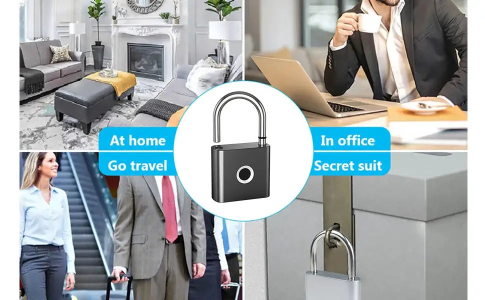 RAYKUBE Tuya smart padlock by Simples Market with fingerprint sensor, USB charging, waterproof