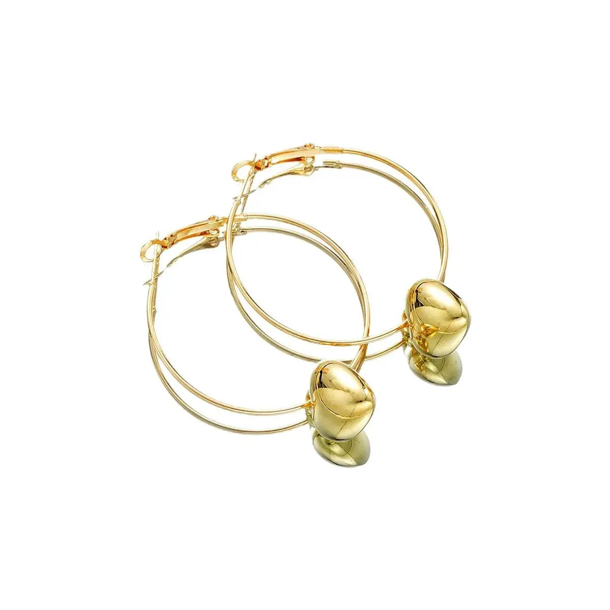 2024 New Heart Pendant Drop Earrings For Women Oversized Gold Circle Hoop Earrings Korean Inspired Jewelry Gift
