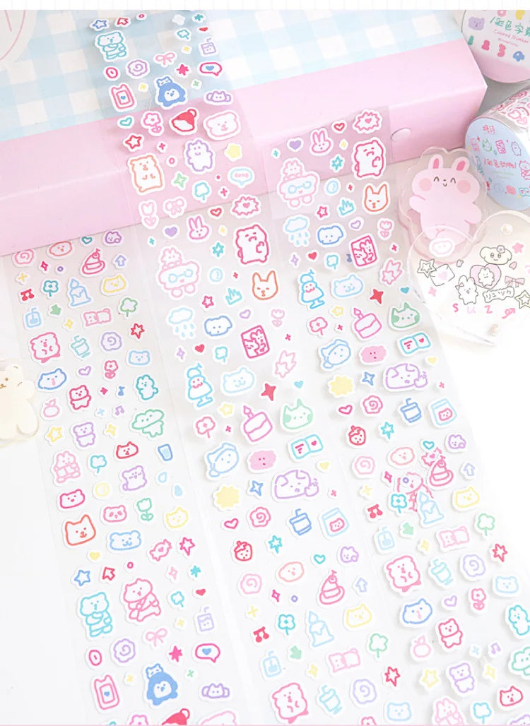 Mr.paper decorative tape, 200cm long, pastel hand-drawn patterns for planner stickers by Simples Market.