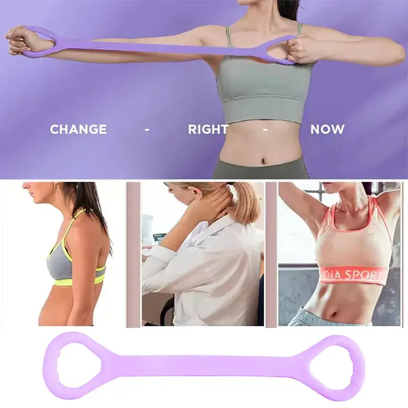 FlexFit 8 Shaped Resistance Band For Full Body Training Arm Back Shoulders Chest Leg Home Workouts