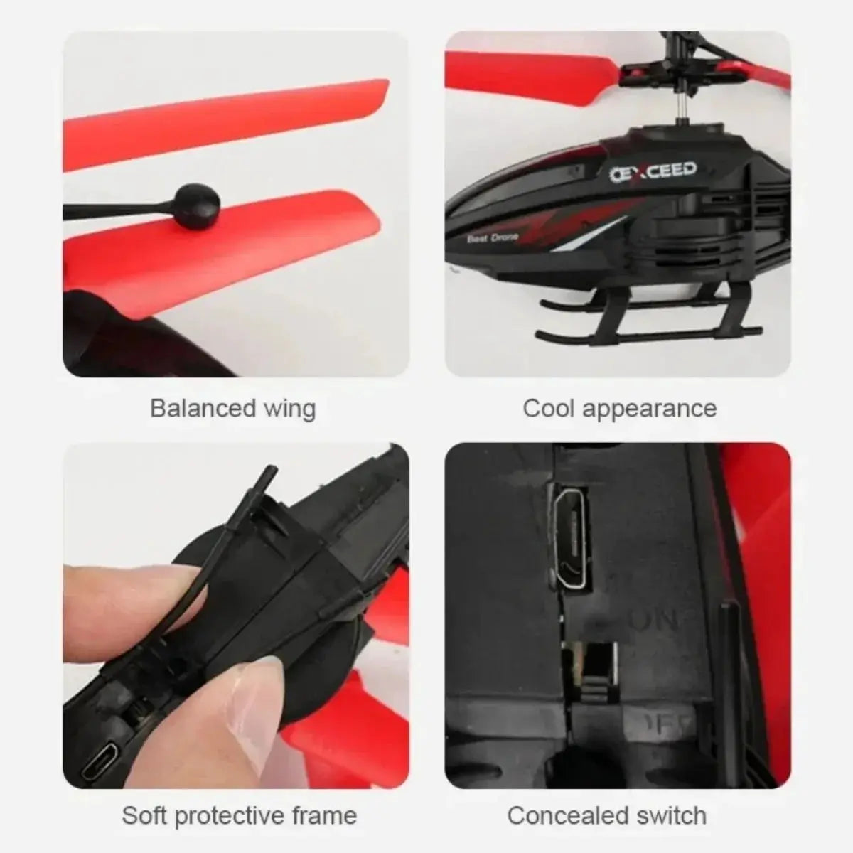 Magic Remote Control Helicopter Toy Hand Controlled 360 Degree Rotation Mini UFO Drone With LED Lights Birthday Gift