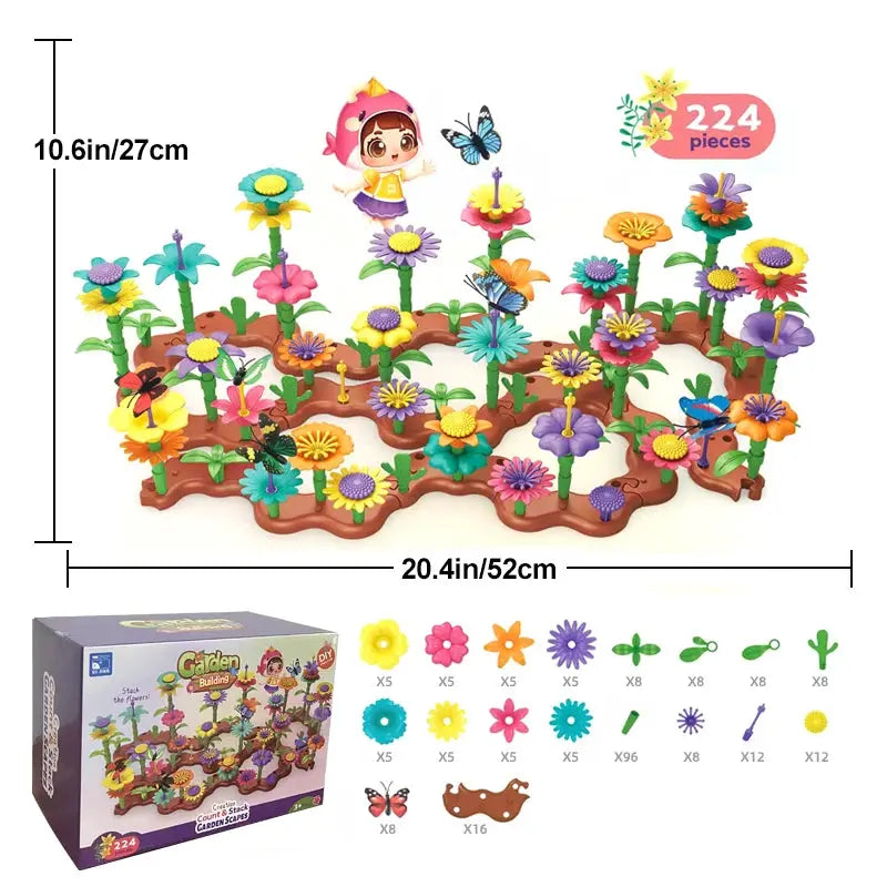 STEM Flower Garden Building Toy For Kids Aged Three To Seven Perfect Gift For Boys And Girls