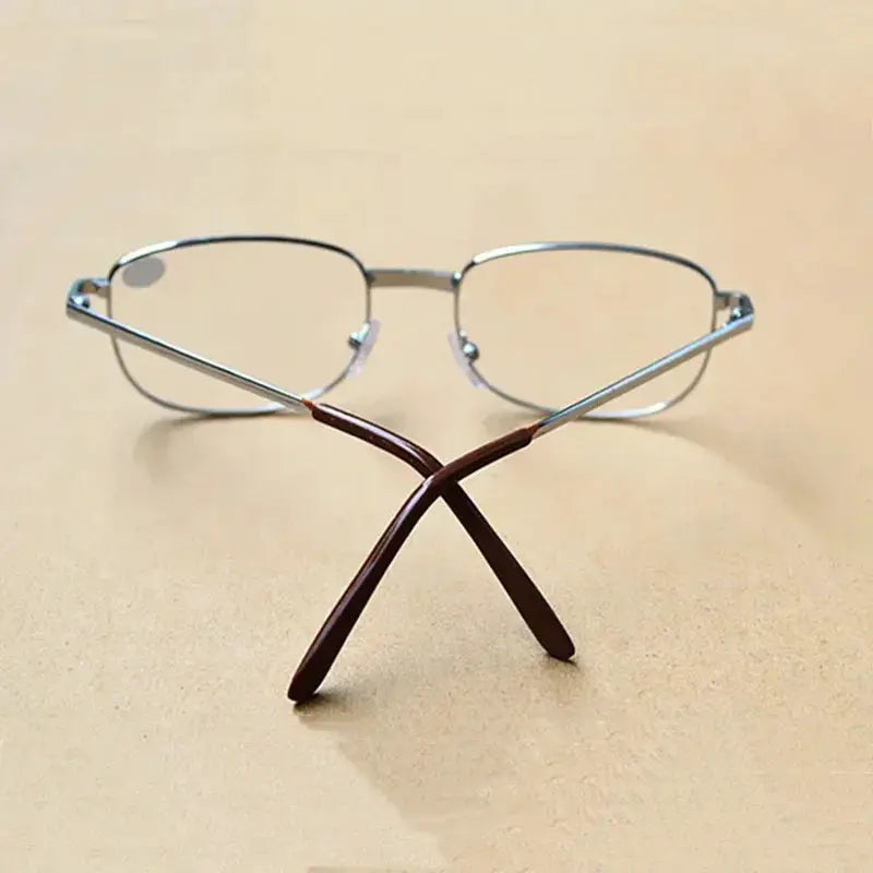 OptiVintage Metal Frame Square Reading Glasses Anti Fatigue High Definition Presbyopia Diopters 1.0 1.5 2.0 3.5 4.0