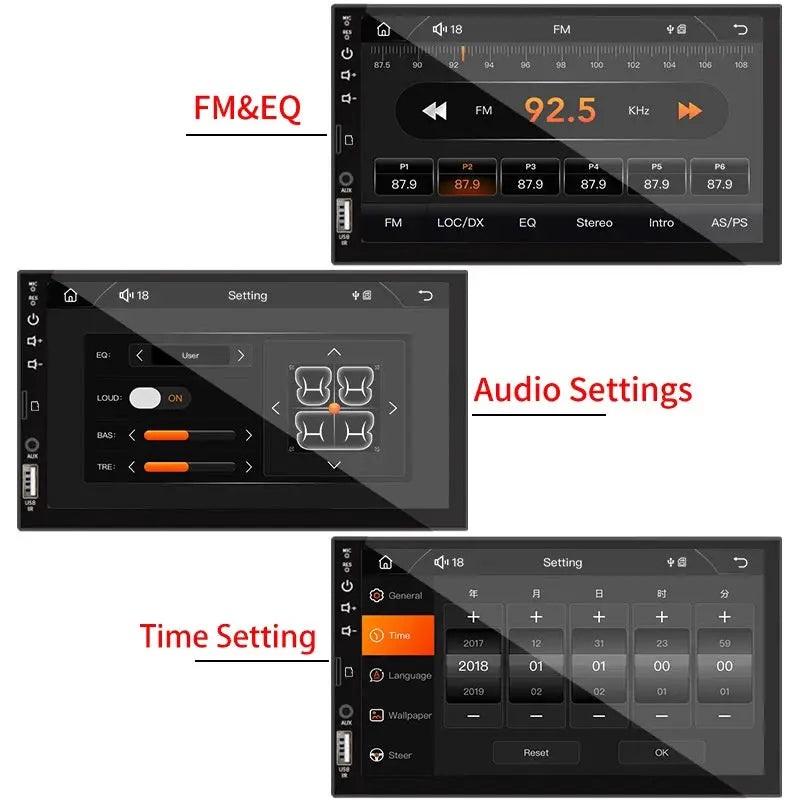 Sinovcle 7 Inch Car MP5 Player With CarPlay Android Auto Touch Screen