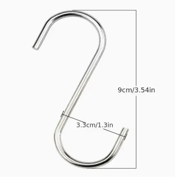 10 Pack Heavy Duty Stainless Steel S Hooks With Anti Scratch Caps Adjustable Wall Mounted Organizer For Accessories