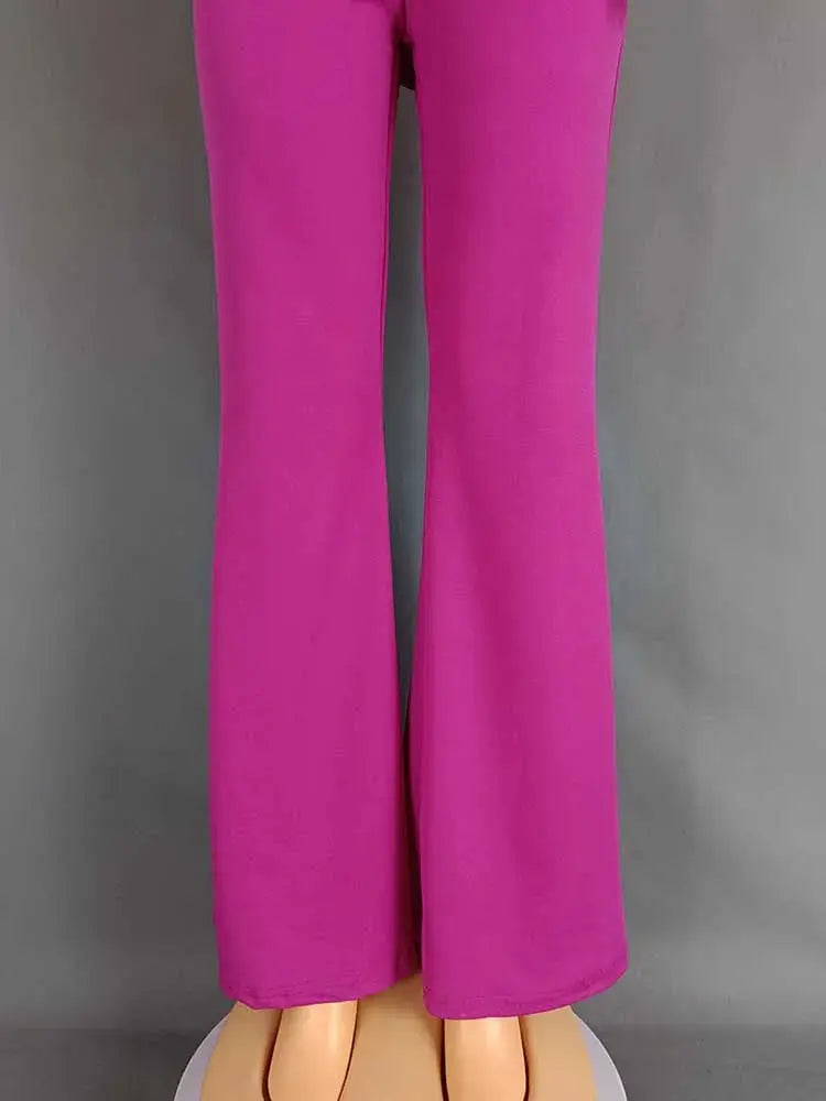 Simples Market hot pink high-waisted wide-leg jumpsuit