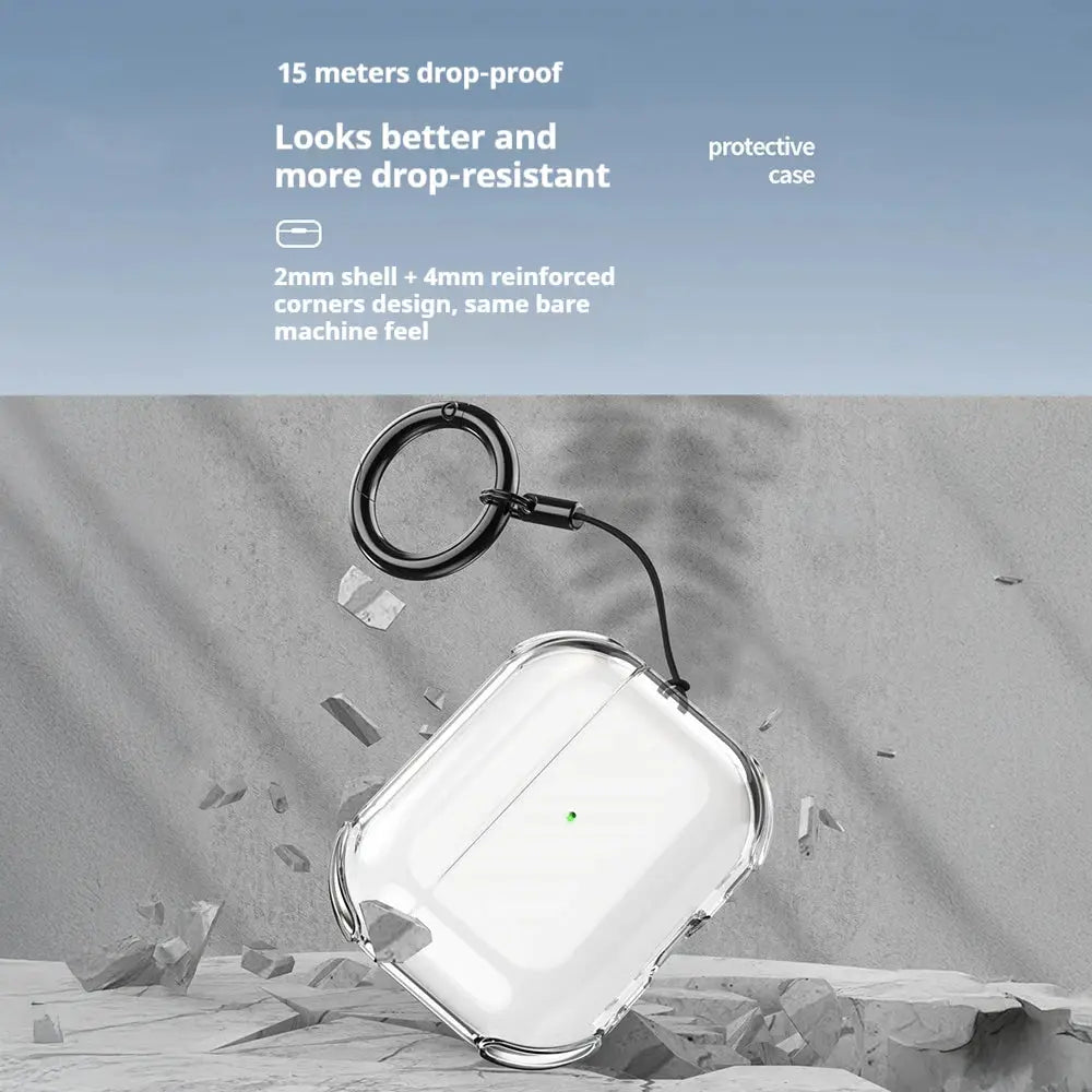 Transparent TPU Case For AirPods Pro 1st And 2nd Gen 3rd Gen And 4th Gen With Lanyard Shockproof Crystal Clear Cover